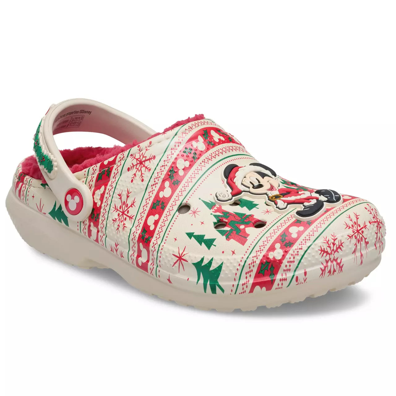Zuecos navideños Fair Isle de Santa Mickey Mouse para adultos de Crocs