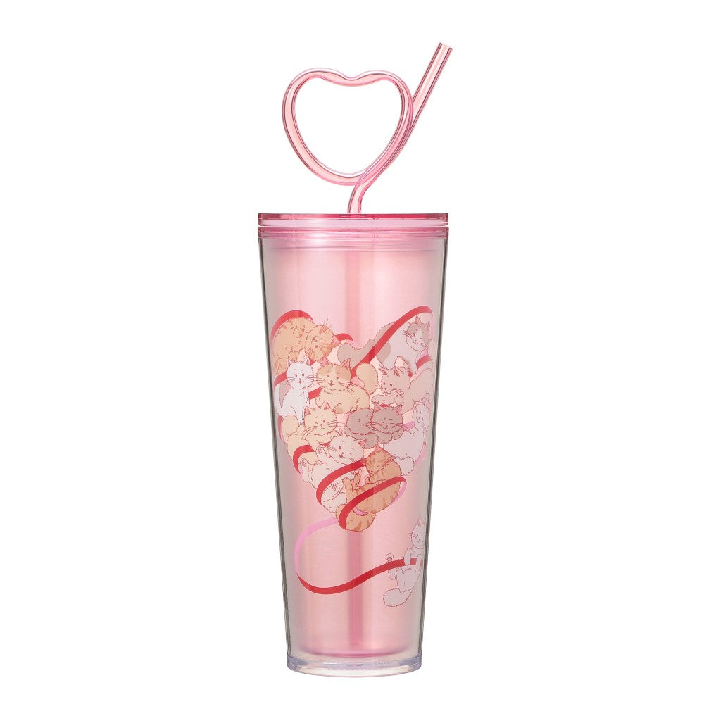 Vaso Venti con popote de Corazon Starbucks Japan 2025 Valentine's Day Straw Cup 710ml