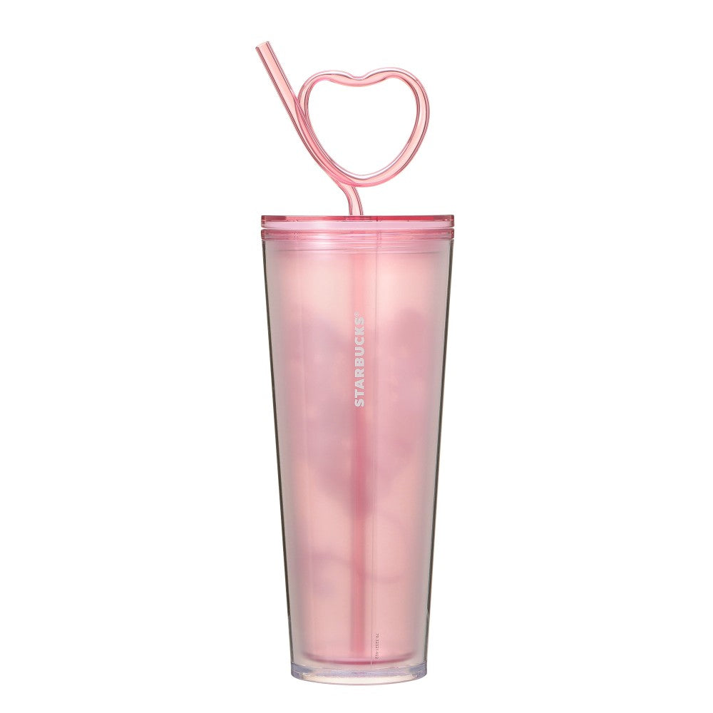 Vaso Venti con popote de Corazon Starbucks Japan 2025 Valentine's Day Straw Cup 710ml