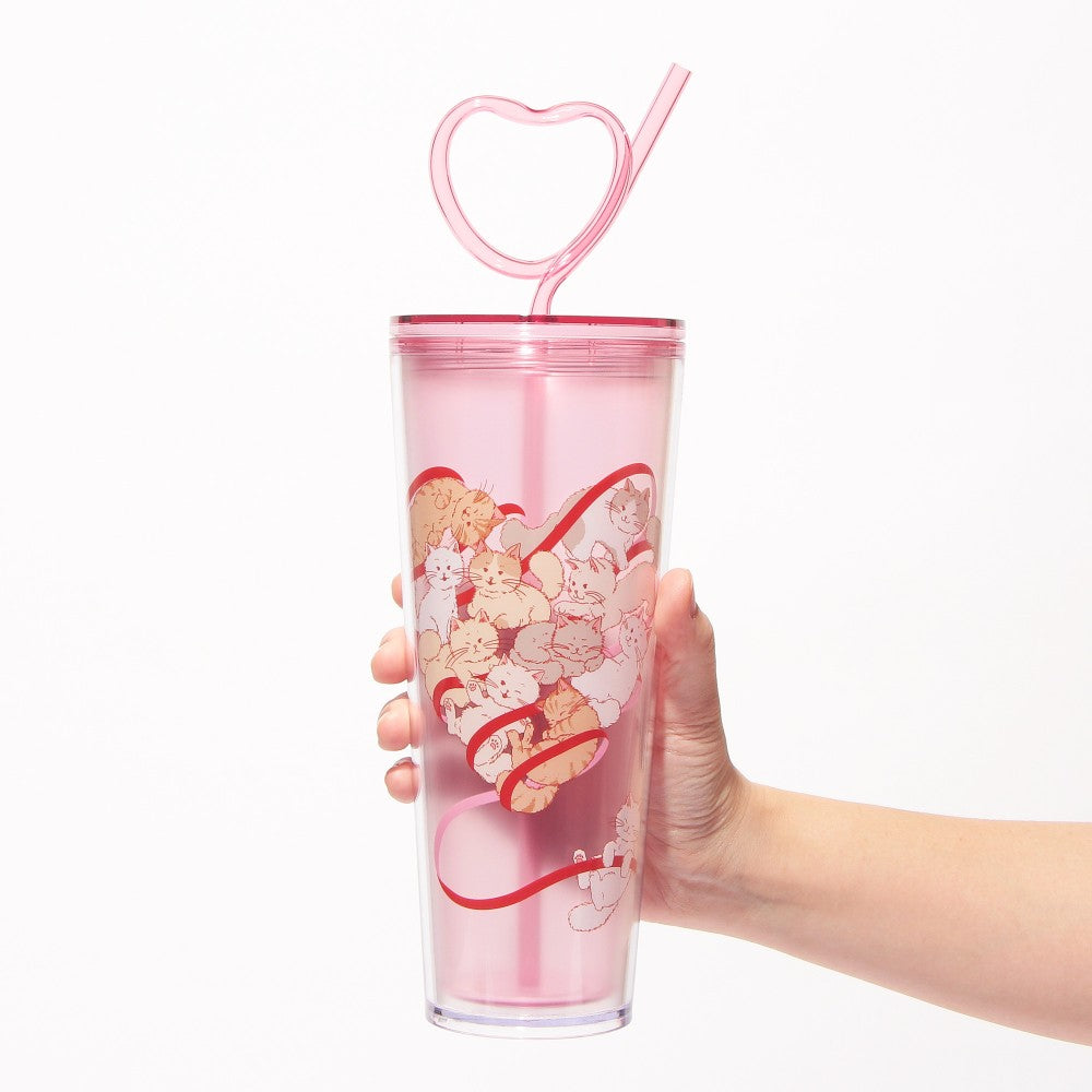 Vaso Venti con popote de Corazon Starbucks Japan 2025 Valentine's Day Straw Cup 710ml