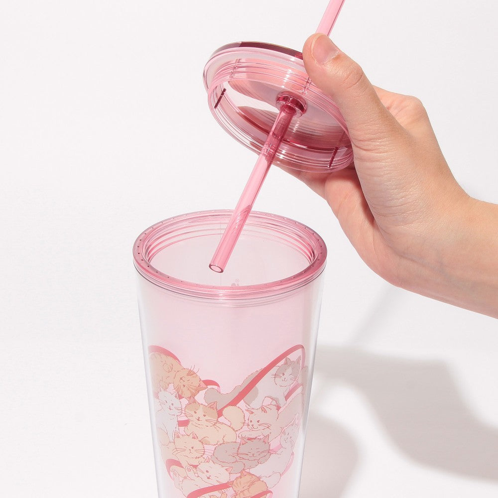 Vaso Venti con popote de Corazon Starbucks Japan 2025 Valentine's Day Straw Cup 710ml