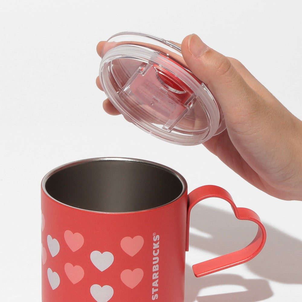 Taza de Acero inoxidable con asa en forma de corazón Starbucks Japan 2025 Valentine's Day 355ml