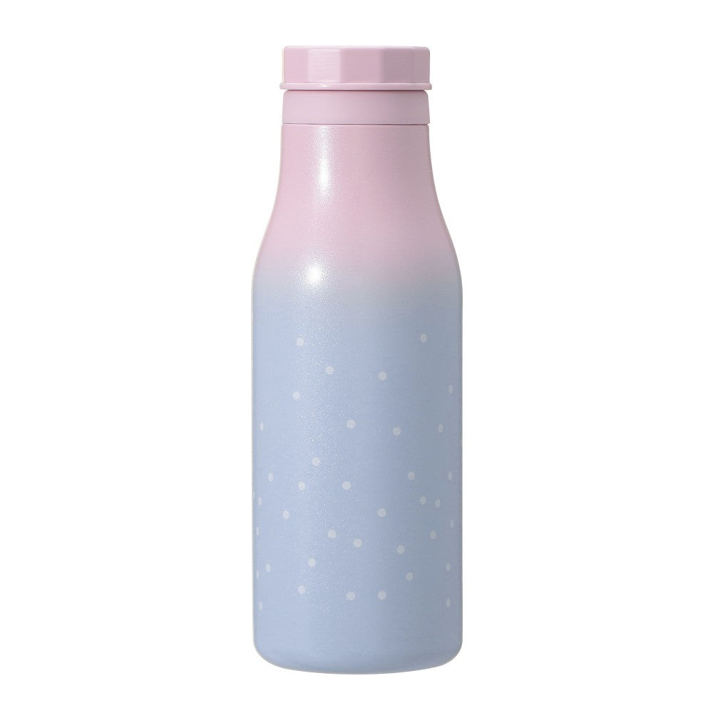 Botella con logo de acero inoxidable gradación azul rosa 473 ml Shinning Winter