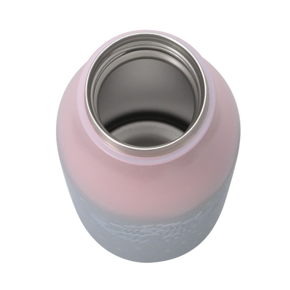 Botella con logo de acero inoxidable gradación azul rosa 473 ml Shinning Winter