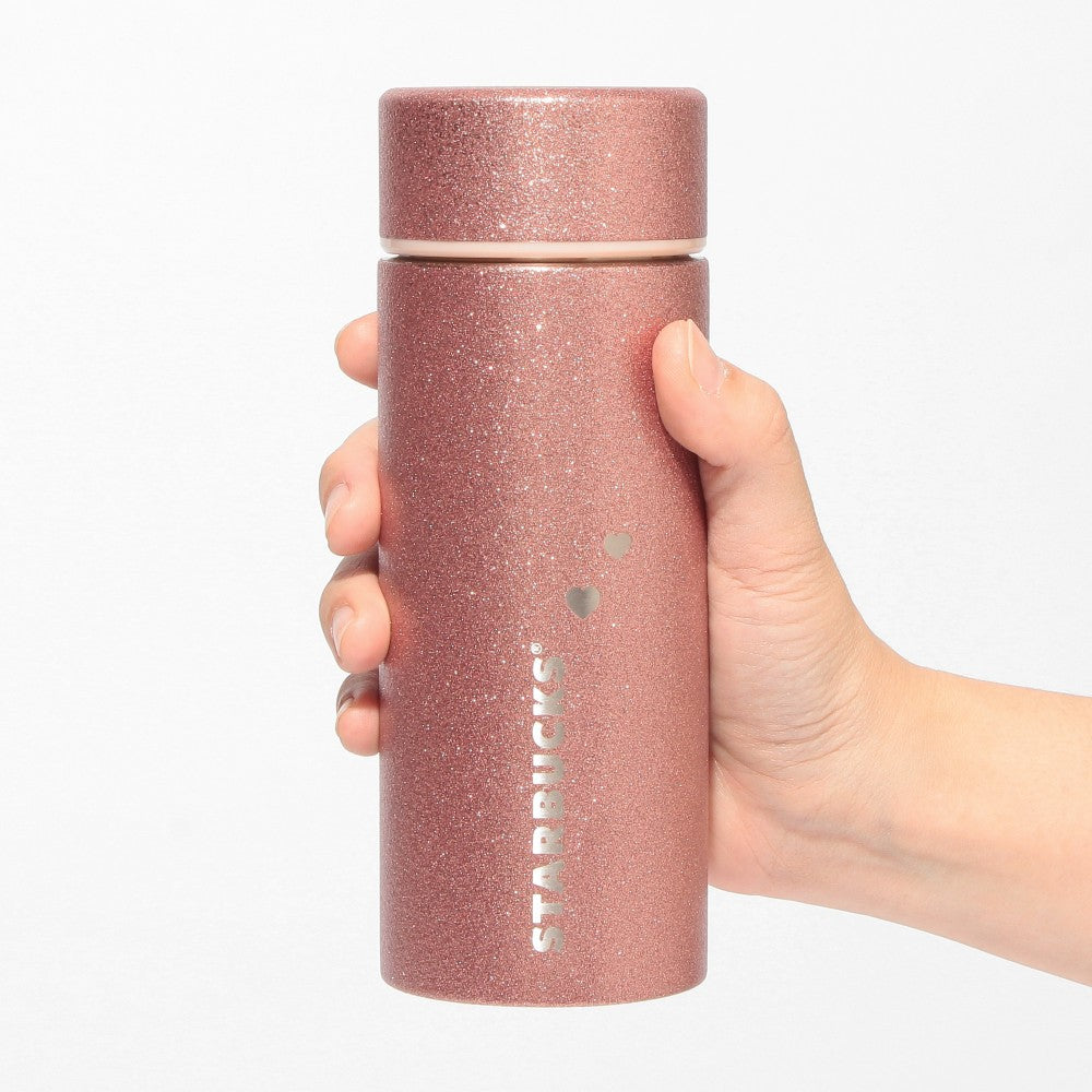 Termo Rosa Glitter de acero inoxidable Starbucks Japan 2025 Valentine's Day 355ml