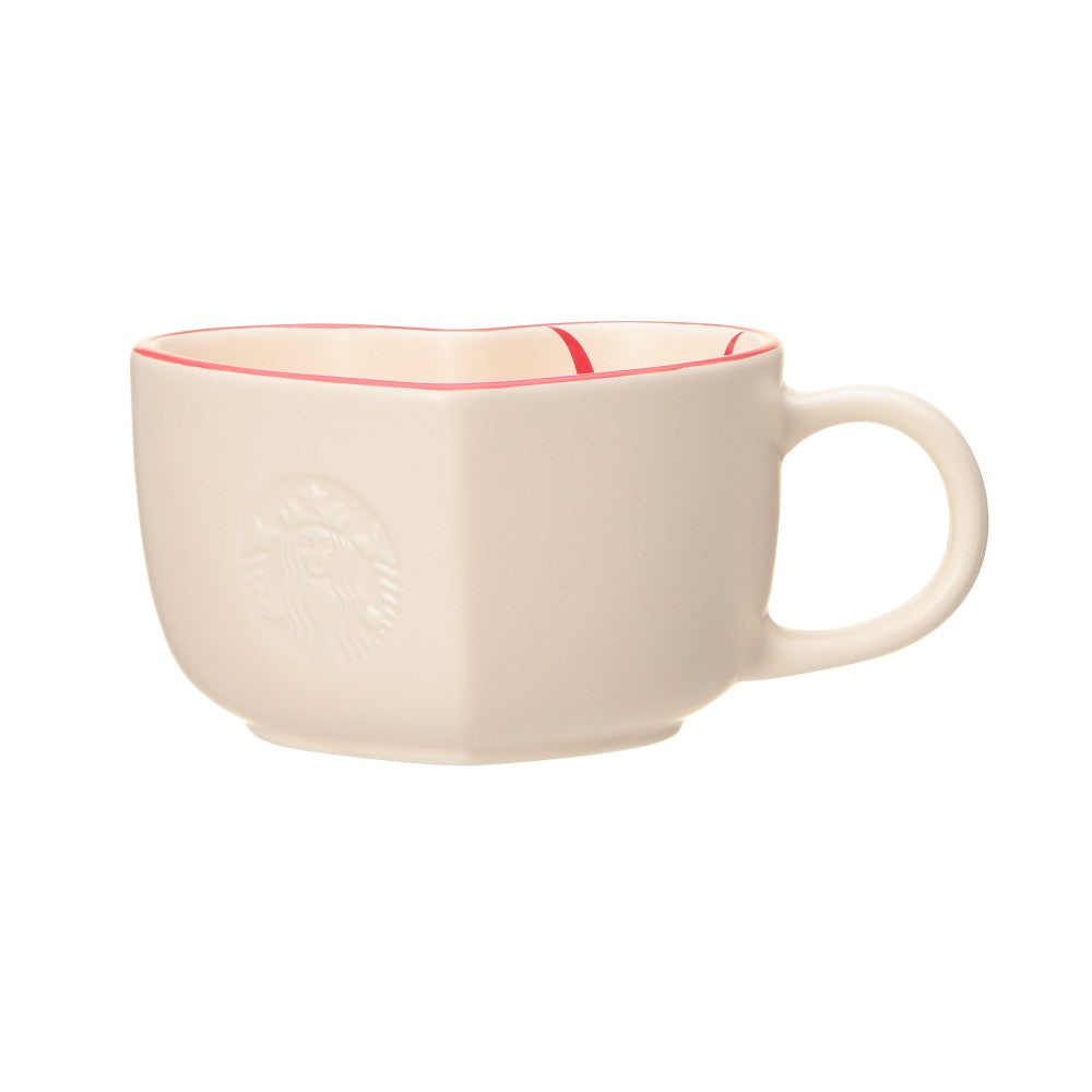Taza de Cerámica en forma de corazón beige Starbucks Japan 2025 Valentine's Day  355ml