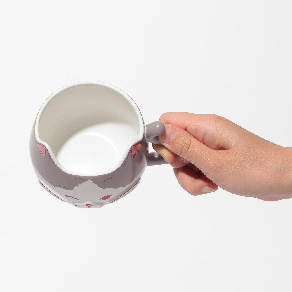 Taza de Ceramica con Cara de gatito gris Starbucks Japan 2025 Valentine's Day 355ml