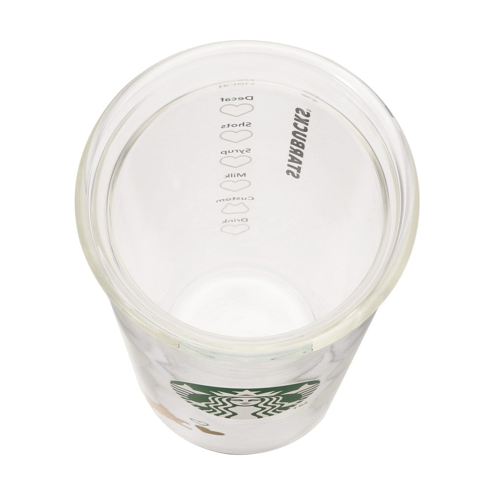 Vaso de Cristal de doble pared resistente al calor Starbucks Japan 2025 Valentine's Day transparente 355ml