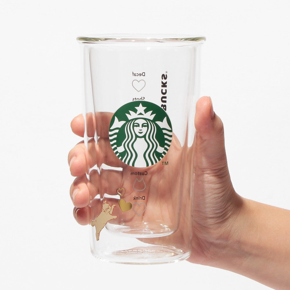 Vaso de Cristal de doble pared resistente al calor Starbucks Japan 2025 Valentine's Day transparente 355ml