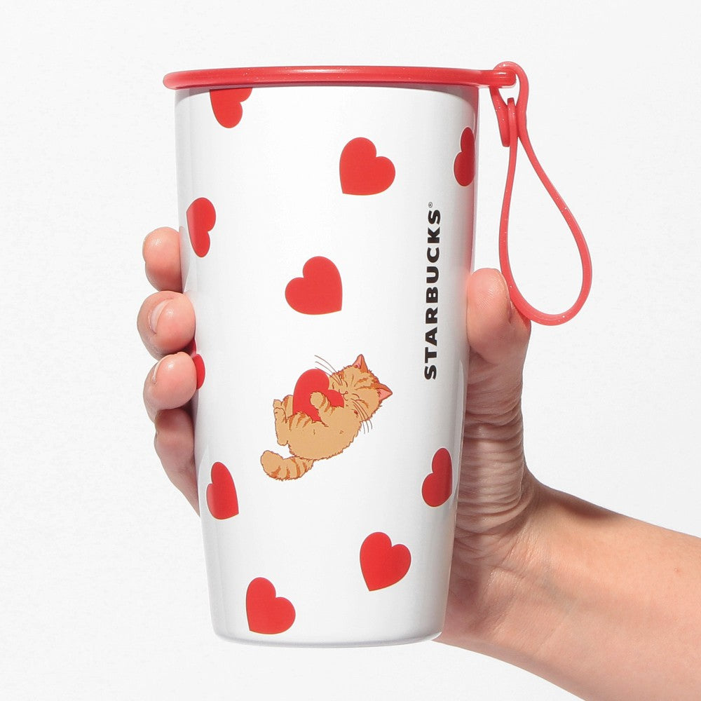 Vaso de Acero Inoxidable con gatito Starbucks Japan 2025 Valentine's Day 355ml
