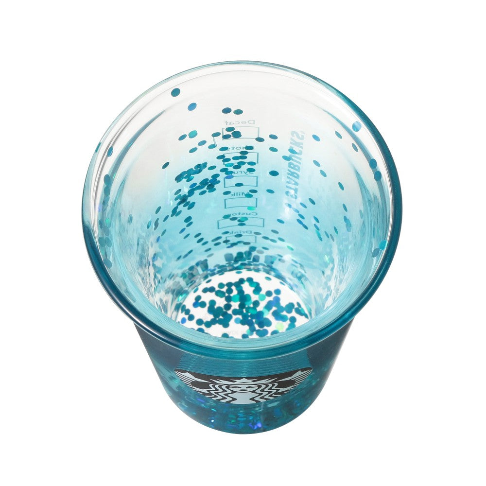 Vaso de Cristal resistente al calor de doble pared en color turquesa 355ml Starbucks Blue Breeze Japon Summer 2025