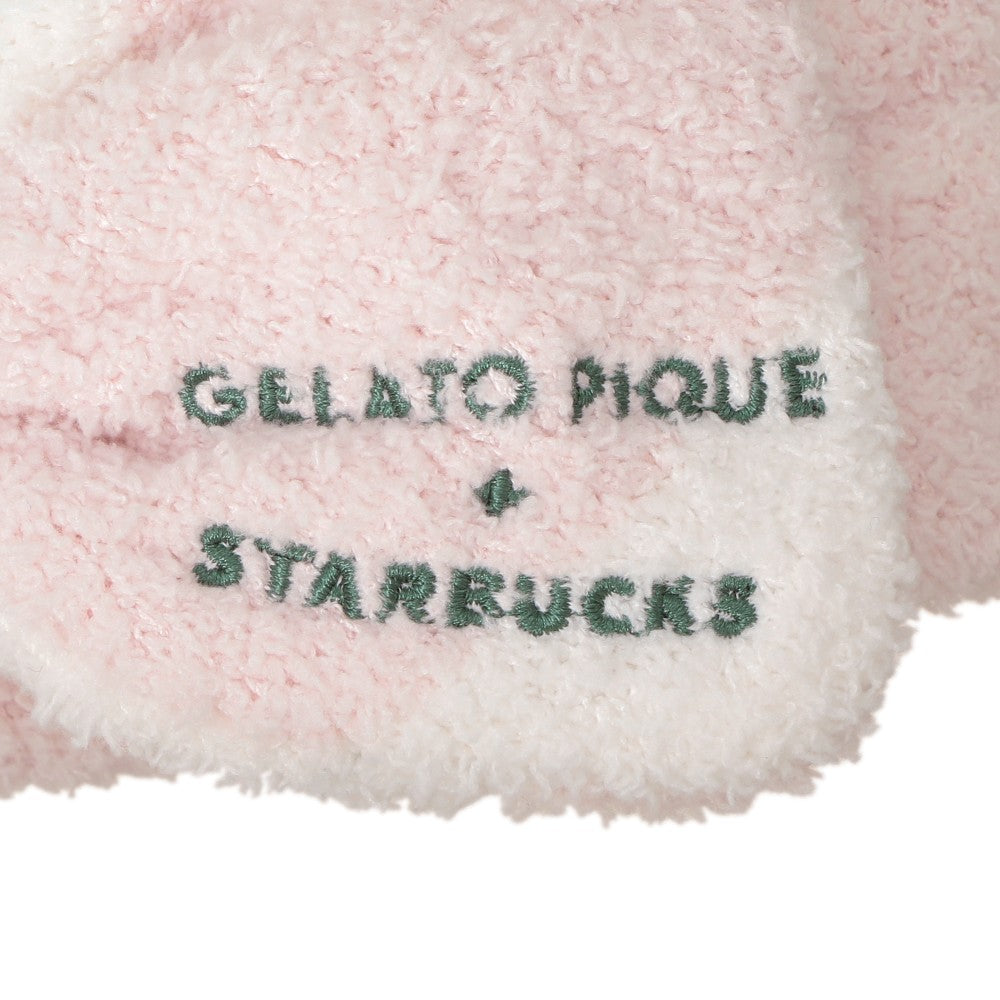 Diadema con borde bordado en rosa suave con diseño de osito de polvo de gelato piqué Starbucks Gelato Pique 2025