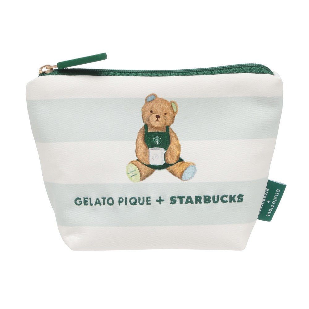 Gelato Piqué Bear Print Border Pouch, Mint Green Starbucks Gelato Pique 2025