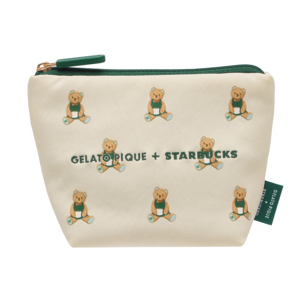 Estuche con estampado de oso de gelato piqué, color marfil Starbucks Gelato Pique 2025