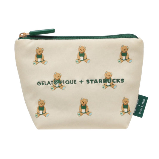 Estuche con estampado de oso de gelato piqué, color marfil Starbucks Gelato Pique 2025