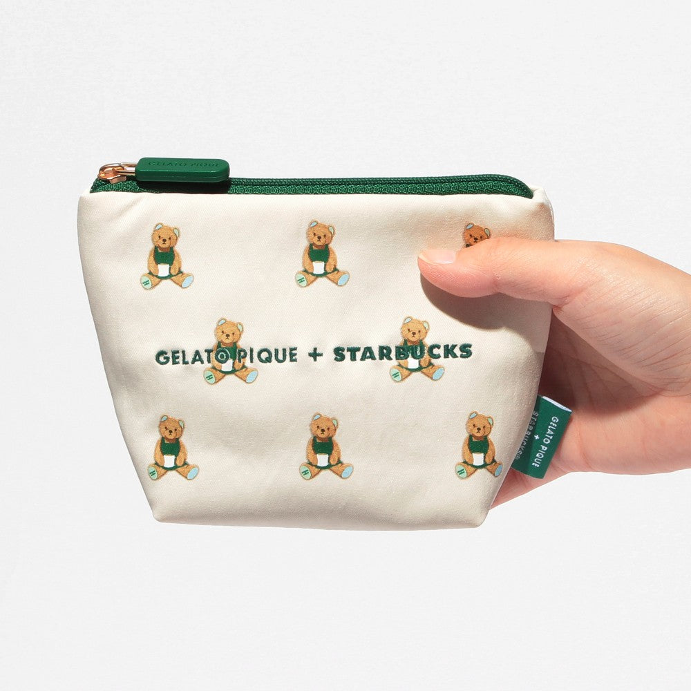 Estuche con estampado de oso de gelato piqué, color marfil Starbucks Gelato Pique 2025