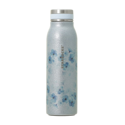SAKURA2026 Botella de acero inoxidable con purpurina azul aireado, 444 ml Sakura Twinkle Gentle Starbucks Japon 2026