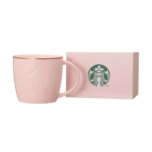 Taza con logo, color rosa beige con borde dorado, 355 ml. Dia de las Madres Starbucks Japon 2026