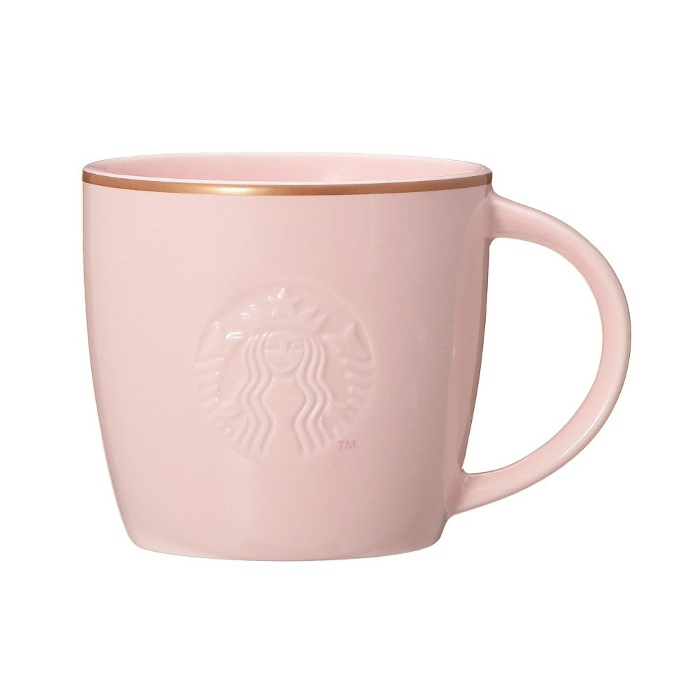 Taza con logo, color rosa beige con borde dorado, 355 ml. Dia de las Madres Starbucks Japon 2026