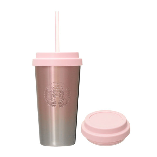 Vaso de acero inoxidable con tapa de repuesto, degradado rosa, 473 ml Feel the breeze Japon 2026