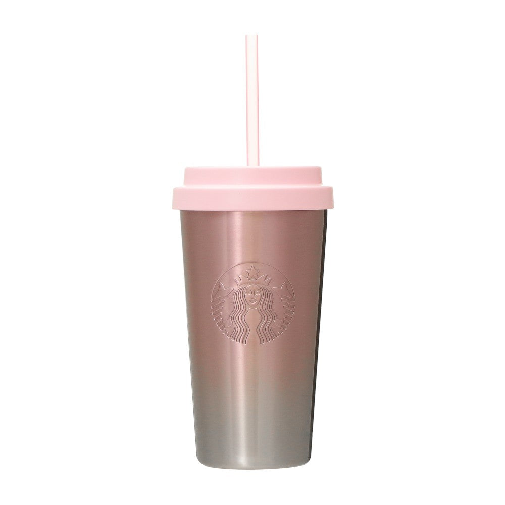 Vaso de acero inoxidable con tapa de repuesto, degradado rosa, 473 ml Feel the breeze Japon 2026