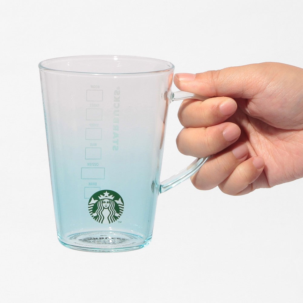 Taza de cristal resistente al calor, gradación azul 384 ml. Feel the breeze Japon 2026