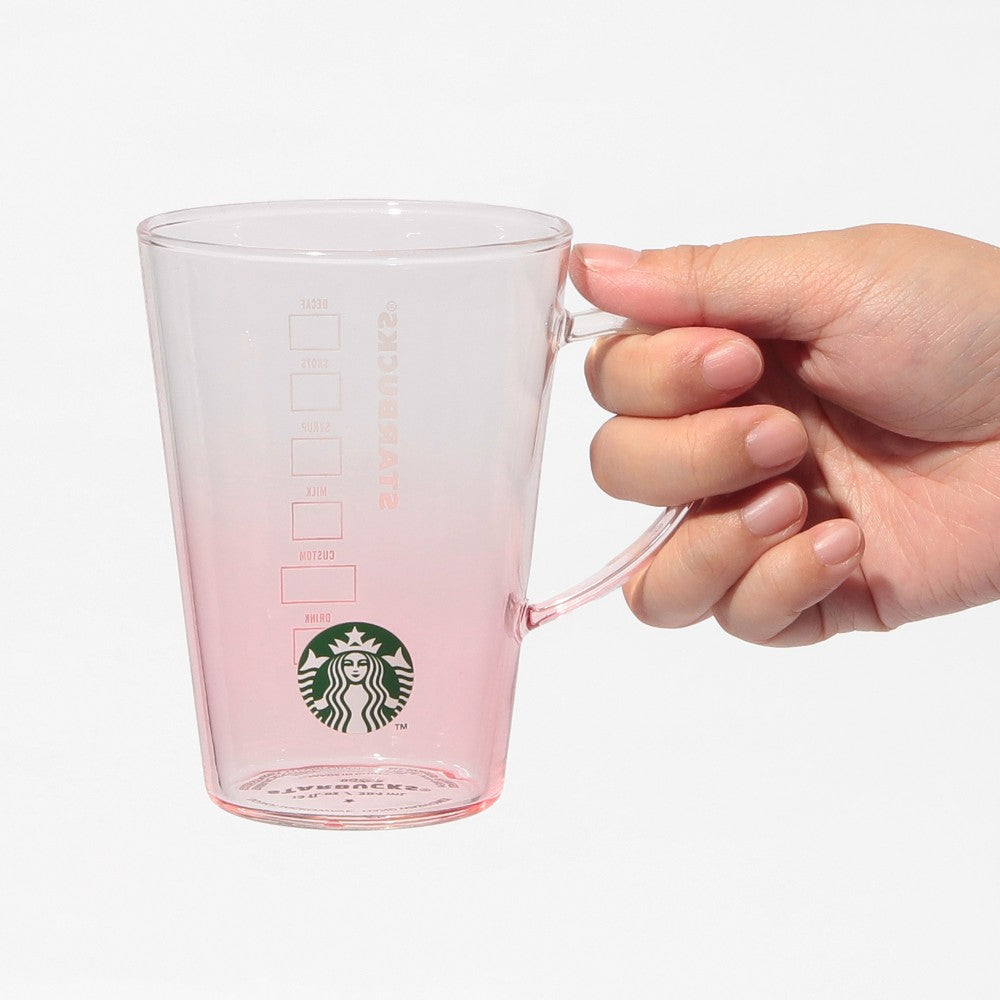 Taza de cristal resistente al calor, gradación rosa 384 ml. Feel the breeze Japon 2026
