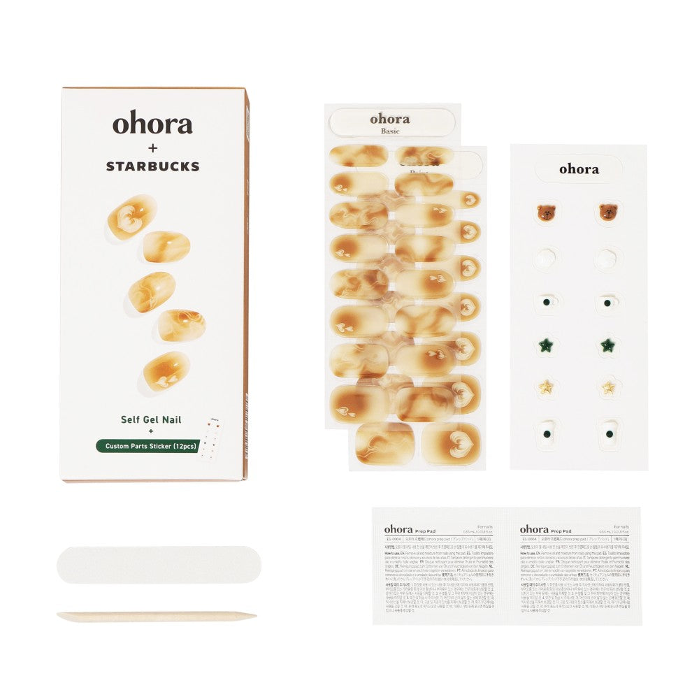 ohora + STARBUCKS Gel Nail Stickers Double Tall Latte