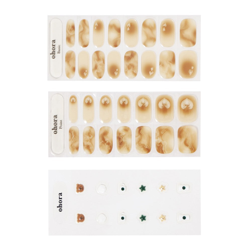 ohora + STARBUCKS Gel Nail Stickers Double Tall Latte