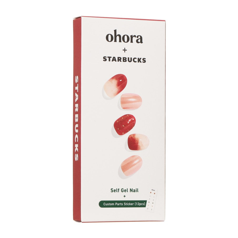 Pegatinas de uñas en gel ohora + STARBUCKS - Leche de fresa