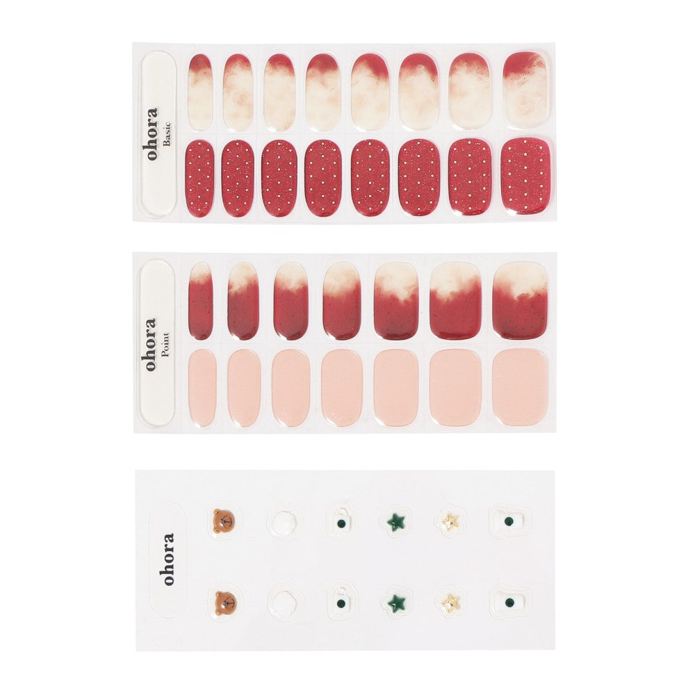 Pegatinas de uñas en gel ohora + STARBUCKS - Leche de fresa