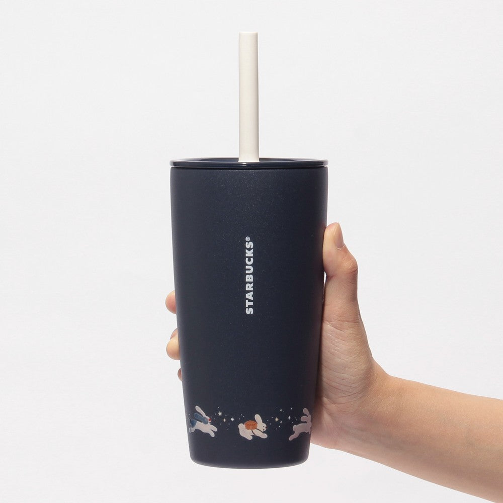 Vaso térmico de acero inoxidable MiiR Rabbit Navy de 473 ml con tapa de repuesto para el Festival de Otoño 2026. 473 ml Bunny Autumn Festival Japon 2026