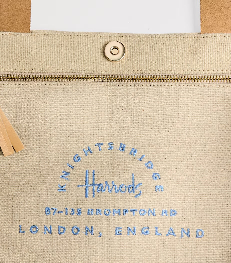 Harrods Jute Caviar Tote Bag