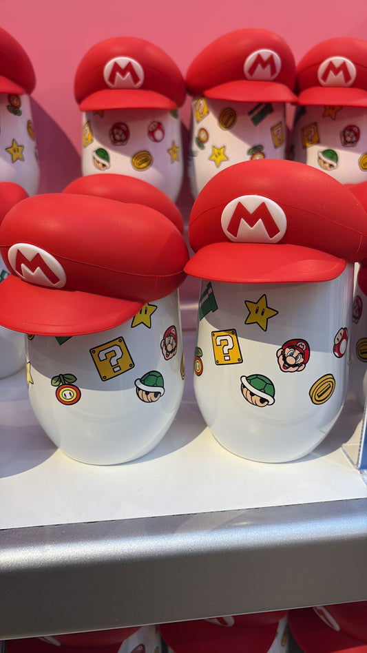 Vaso con gorrita de silicon Mario