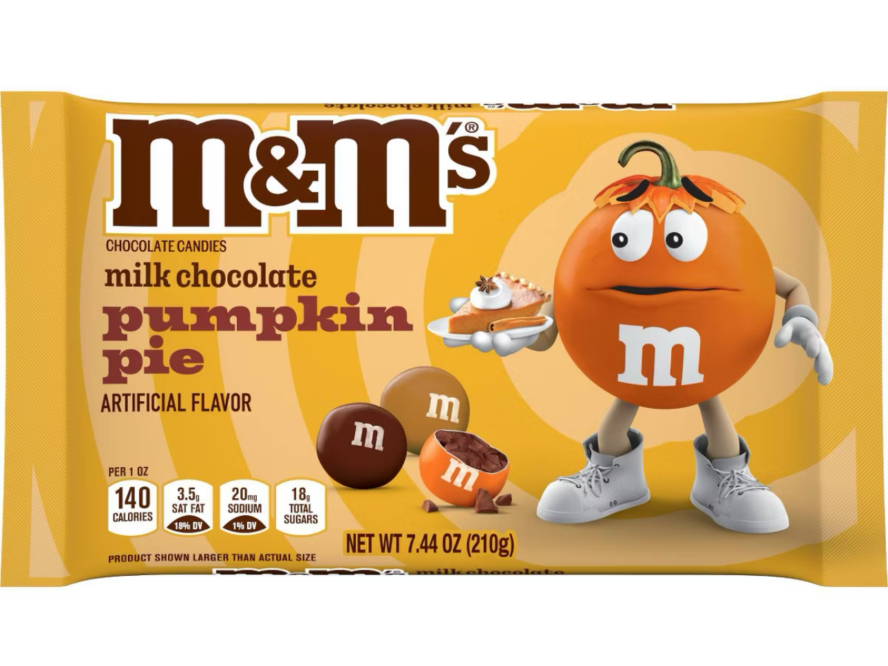 M&M's Halloween Milk Chocolate Pumpkin Pie Candy - 7.44oz