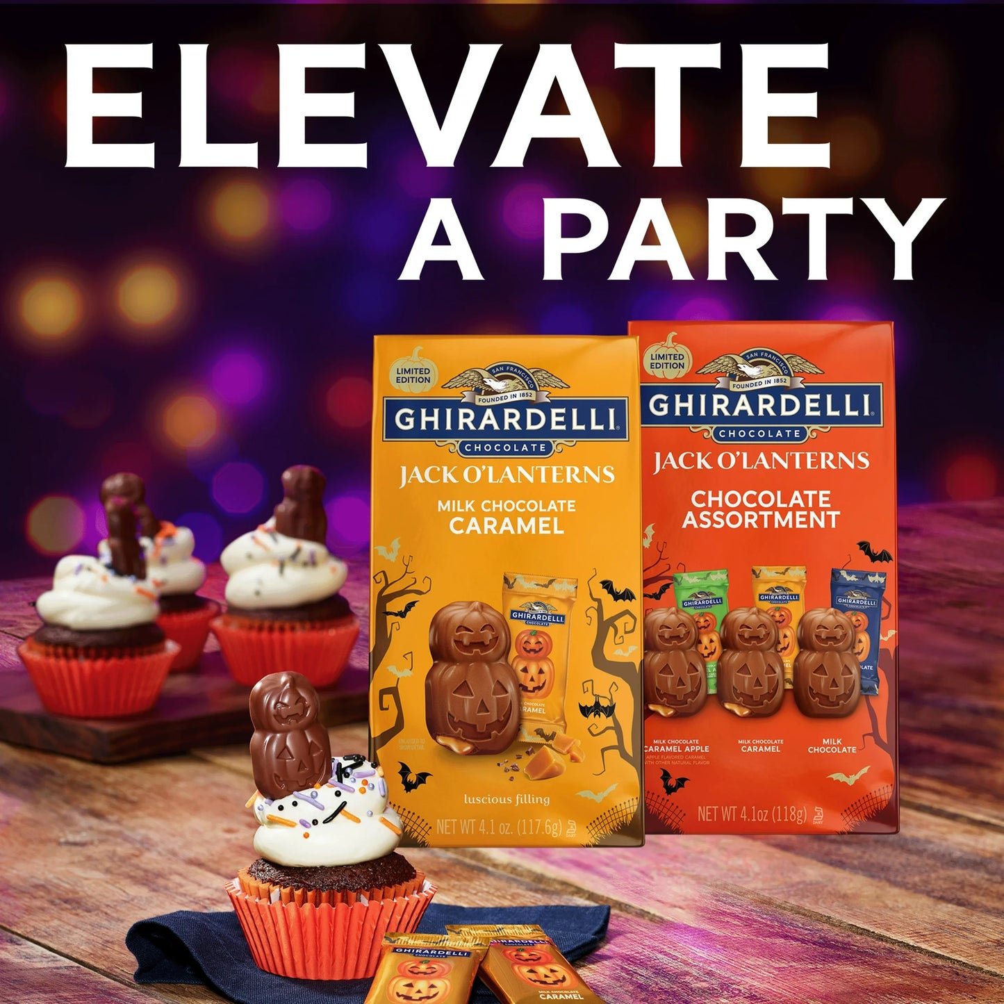 GHIRARDELLI Surtido de Chocolate Jack O'linternas Bolsa de 4.1 oz US Goods