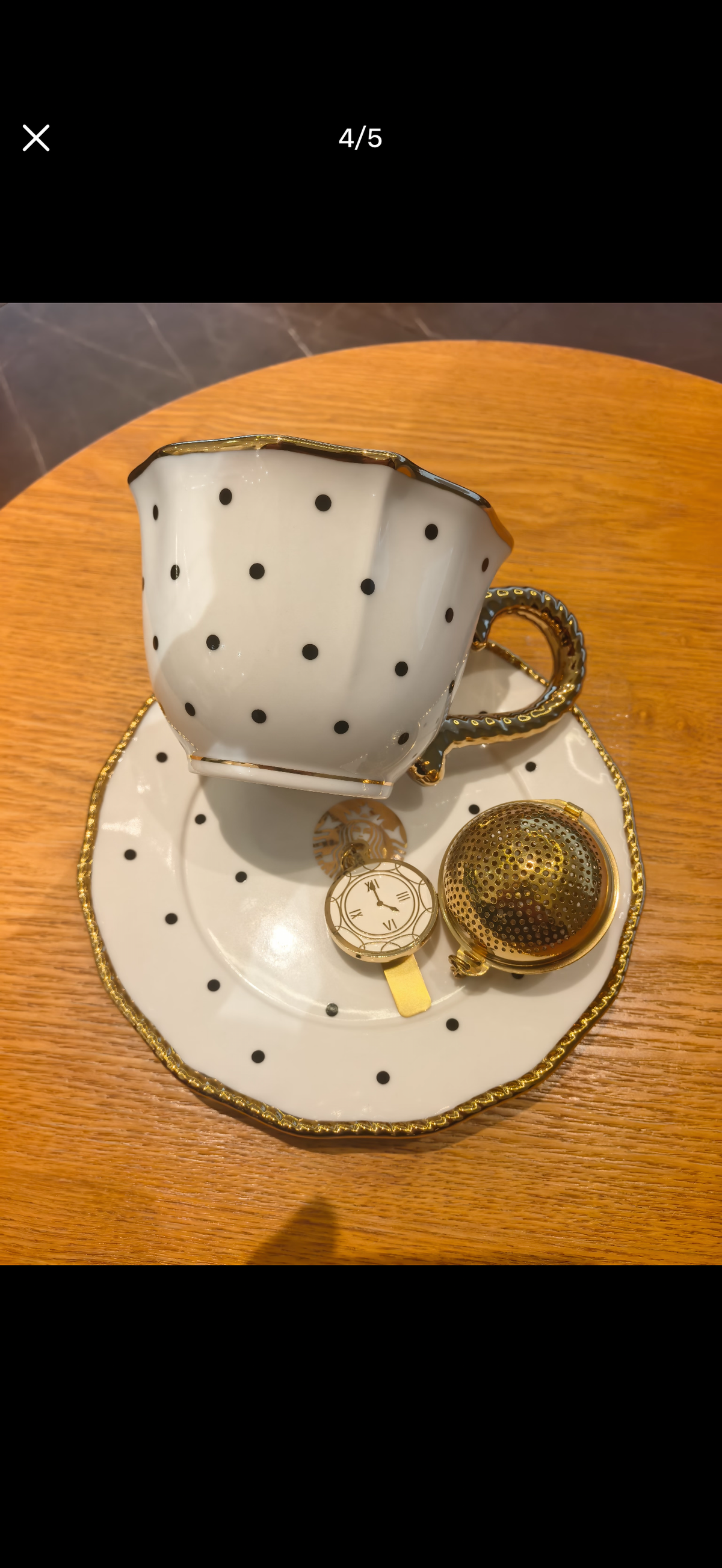 Starbucks China Polka Dot Wonderland 2026 · 270ml Ceramic Cup and Saucer Set with Tea Infuser