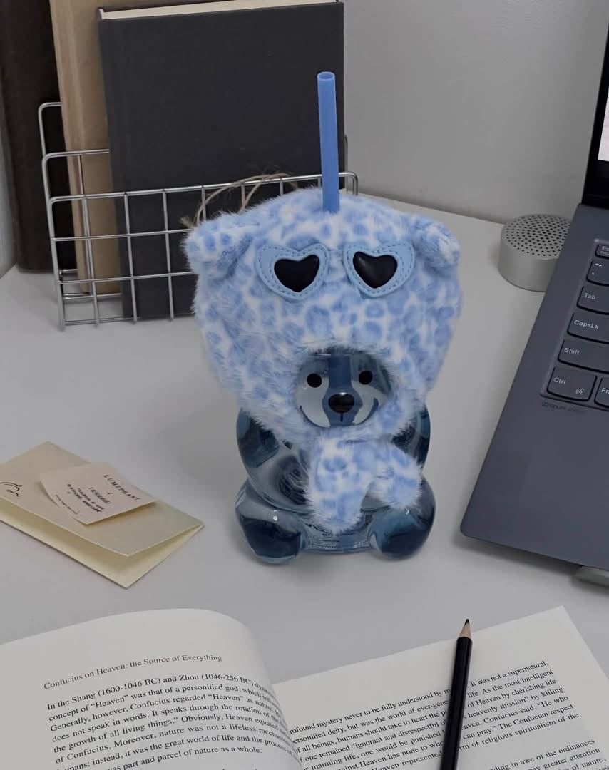 pre-order Starbucks China 2026 Leopard Print Series azul Bearista de vidrio