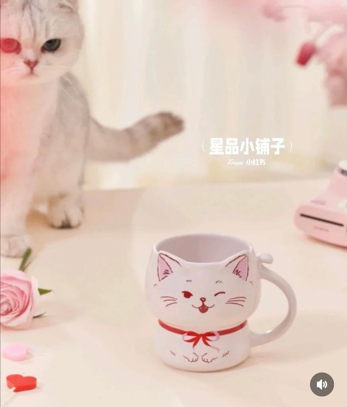 China Valentine Cat Shaped Ceramic Mug