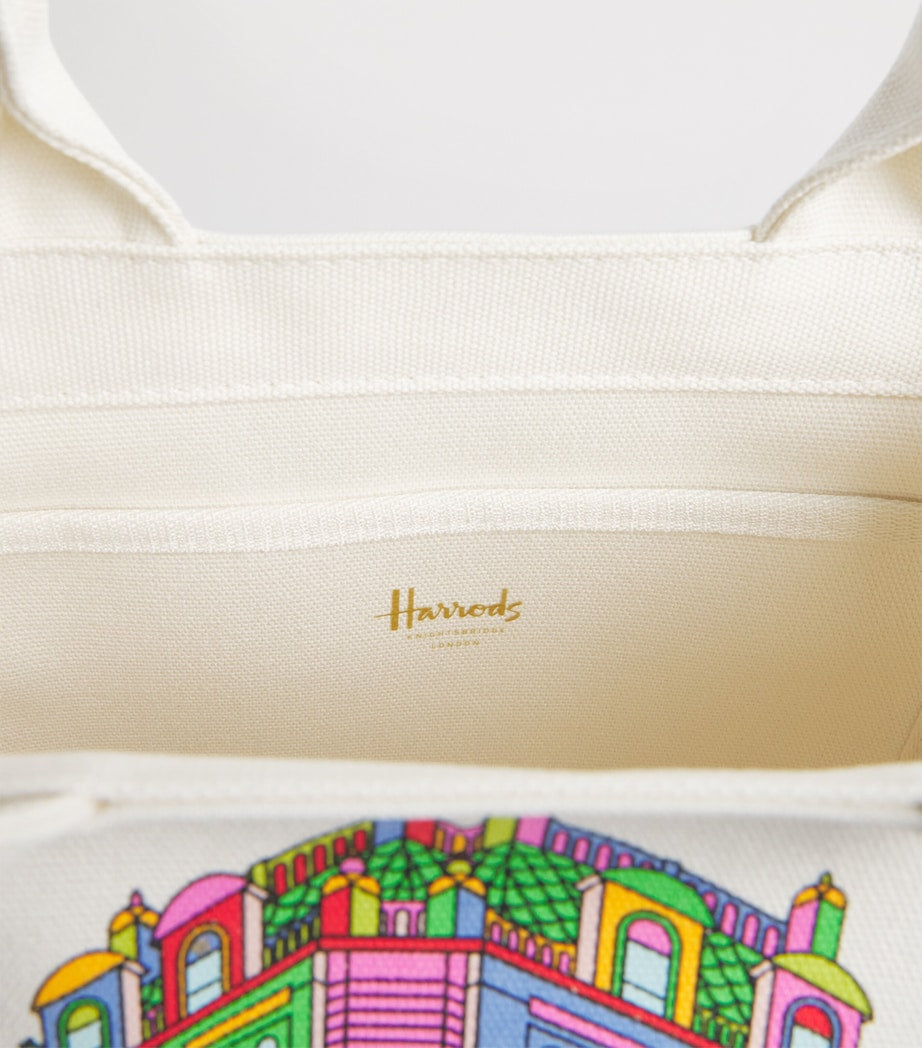 Harrods Canvas Colour-Pop Building Tote Bag
