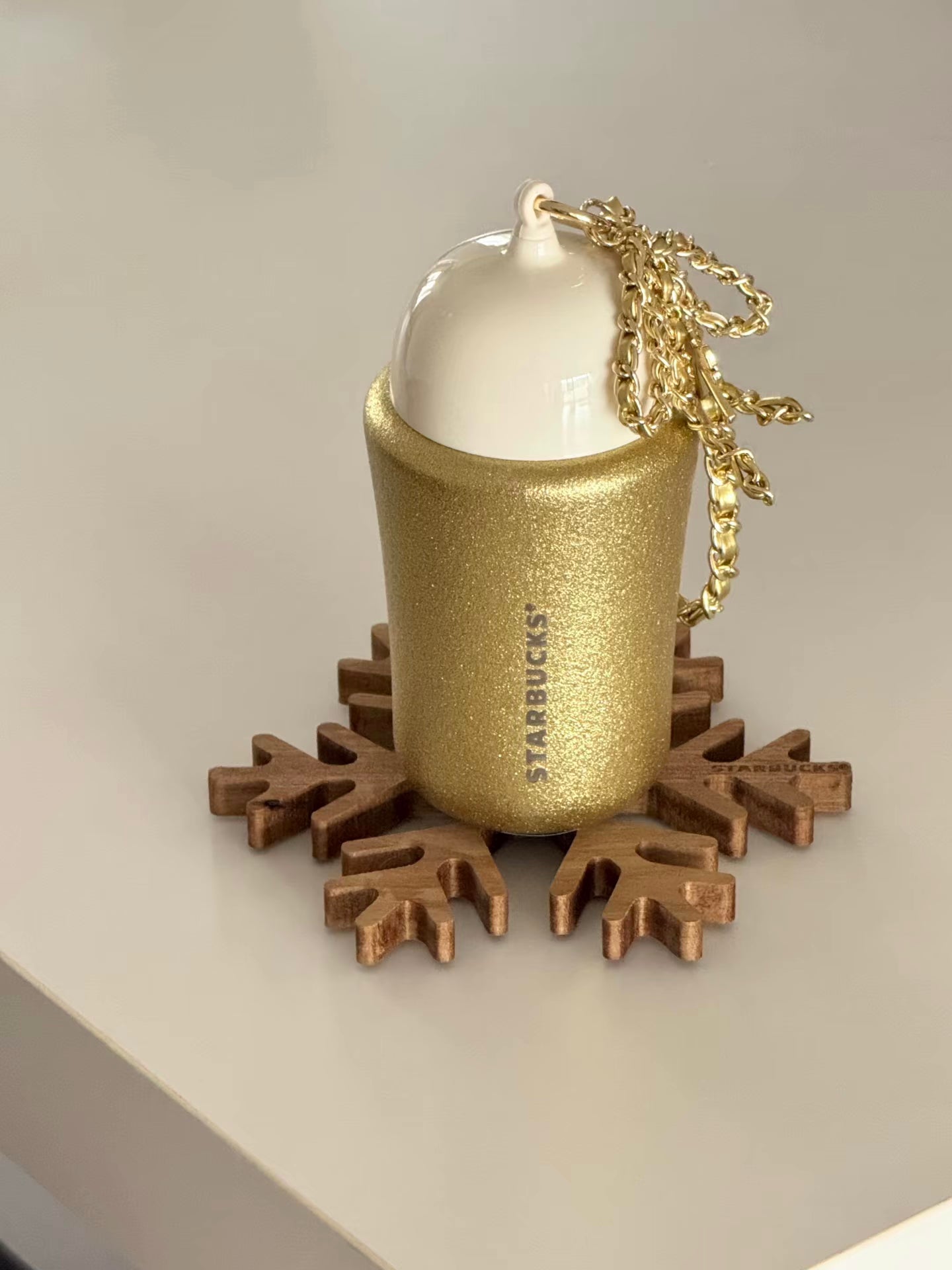 Starbucks China Christmas 2026 Golden Glitter Bell SS Cup