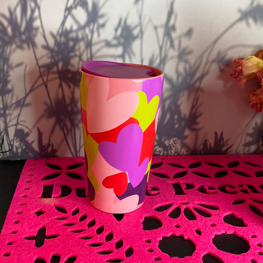 Vaso cerámica corazones