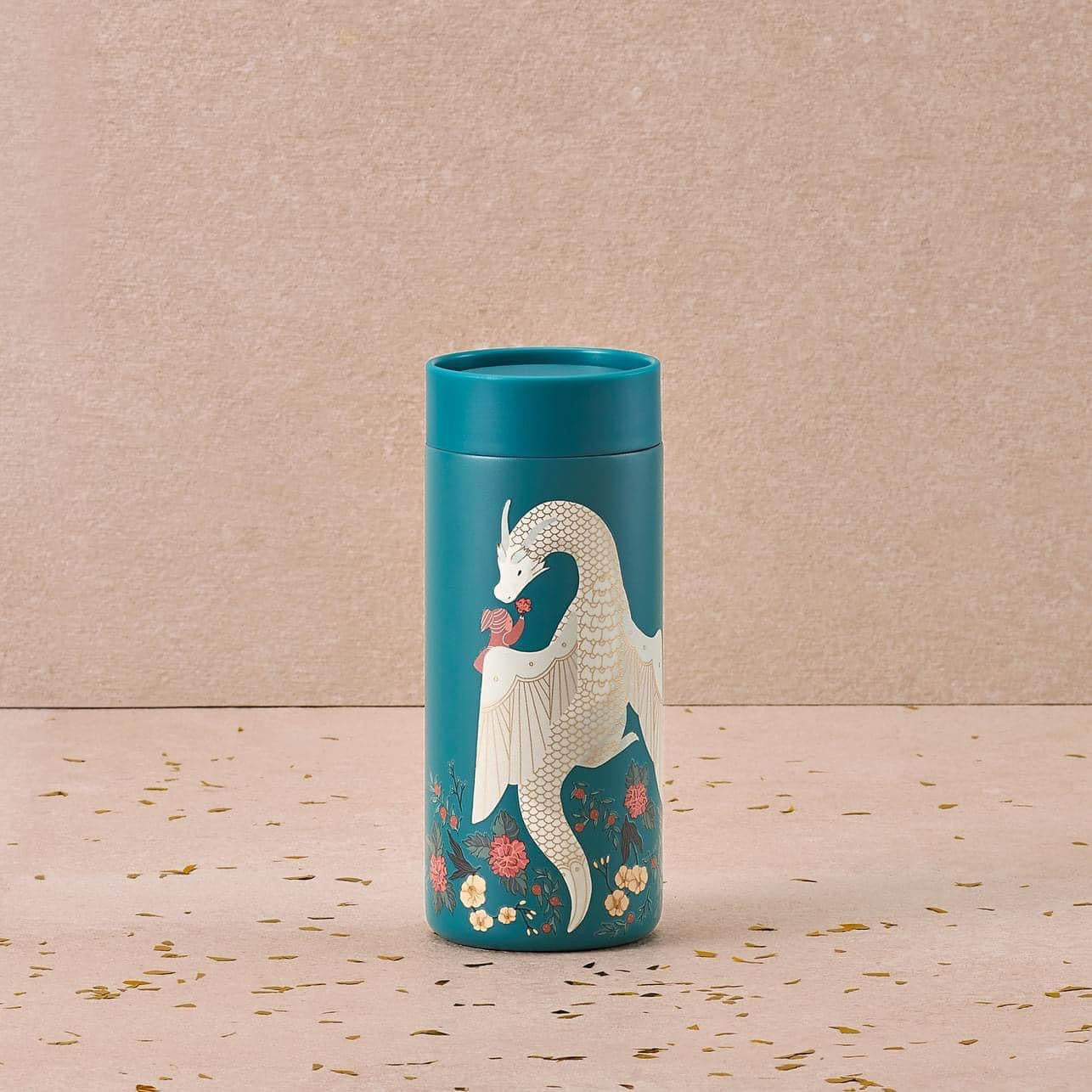 Tumbler de Acero Inoxidable con Diseño de Dragón y Flores 'Año del Dragón' 562ml