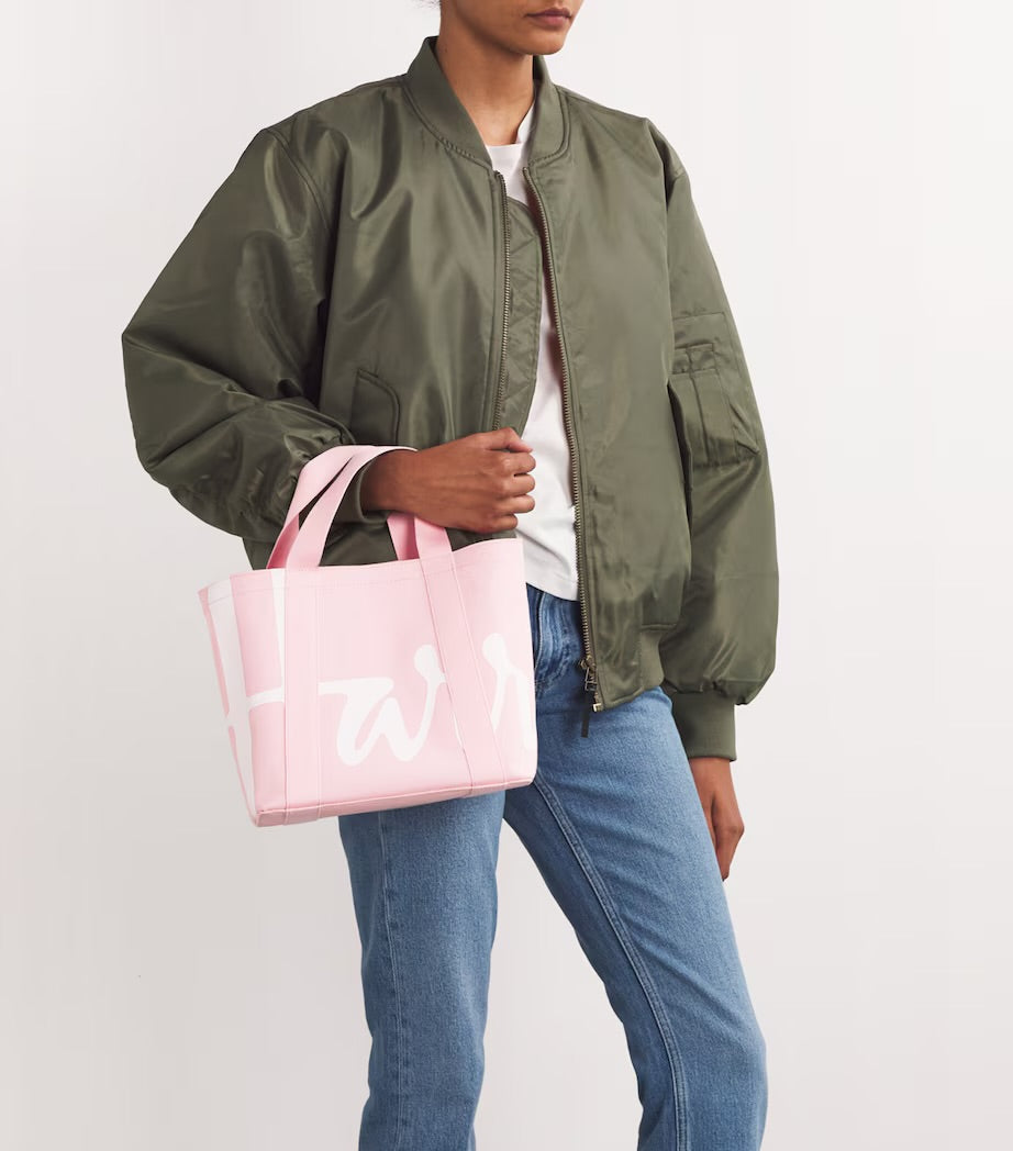 Harrods Mini Cotton Logo Tote Bag | Pink