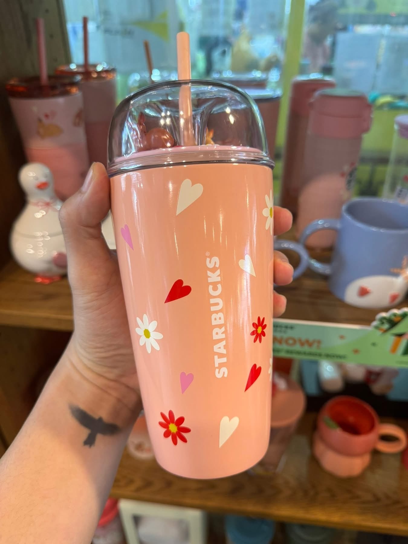 Starbucks Thailand 2026 Valentine's Day series Stainless Steel Vday Deer with Dome Lid Cold Cup 16oz