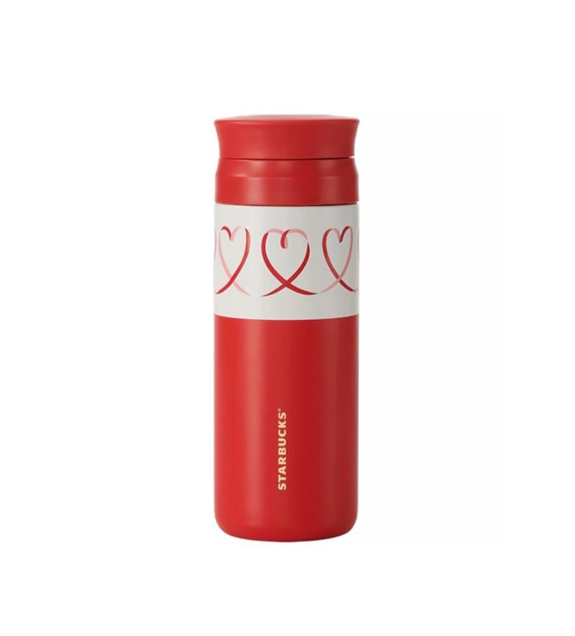 China Valentine Red Hearts Stainless Steel Tumbler with Tea Strainer 370ml