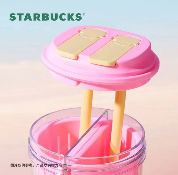 Summer Pink Vaso con dos Contendedores y 2 popotes