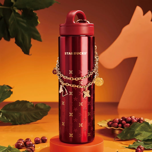 Termo de Acero Inoxidable con asa y cadena decorativa China Year of The Horse 2026
