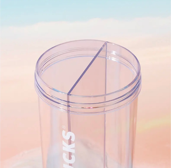 Summer Pink Vaso con dos Contendedores y 2 popotes