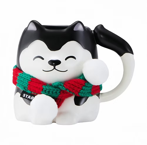 Christmas Husky with Scarf Ceramic Mug China Christmas 2025i